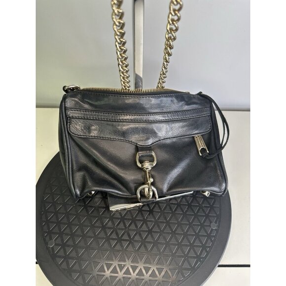 Rebecca Minkoff Handbags - Rebecca-Minkoff-Navy-Leather-Mini-M.A.C-Crossbody-Bag-Gold-Chain-Shoulder